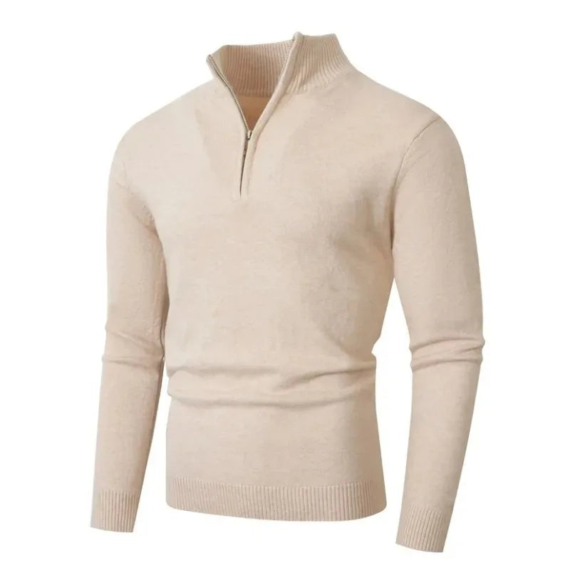 Sueter Masculino Gola Alta Meio Ziper