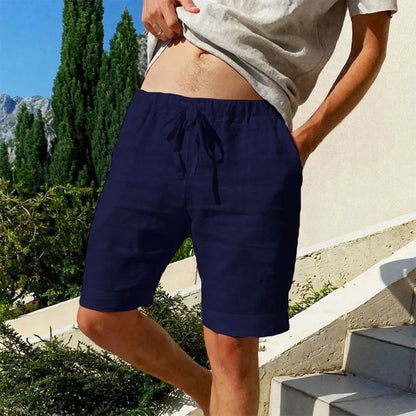Bermuda de linho masculina lisa