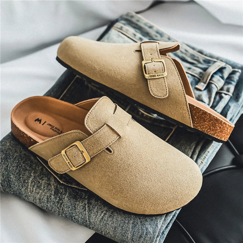 Sandalia Clog Masculina Suede