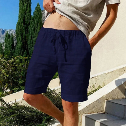 Bermuda de linho masculina lisa