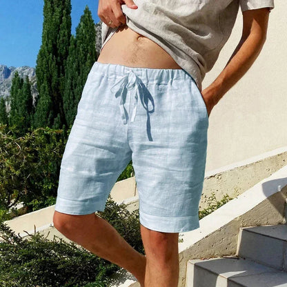 Bermuda de linho masculina lisa