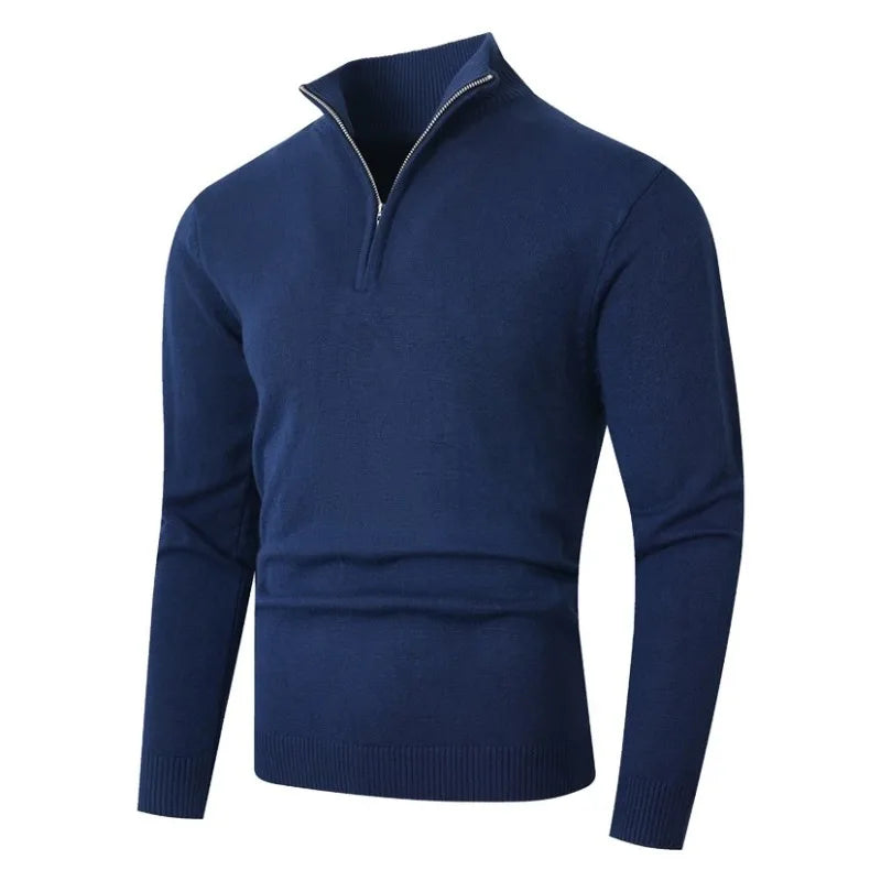 Sueter Masculino Gola Alta Meio Ziper