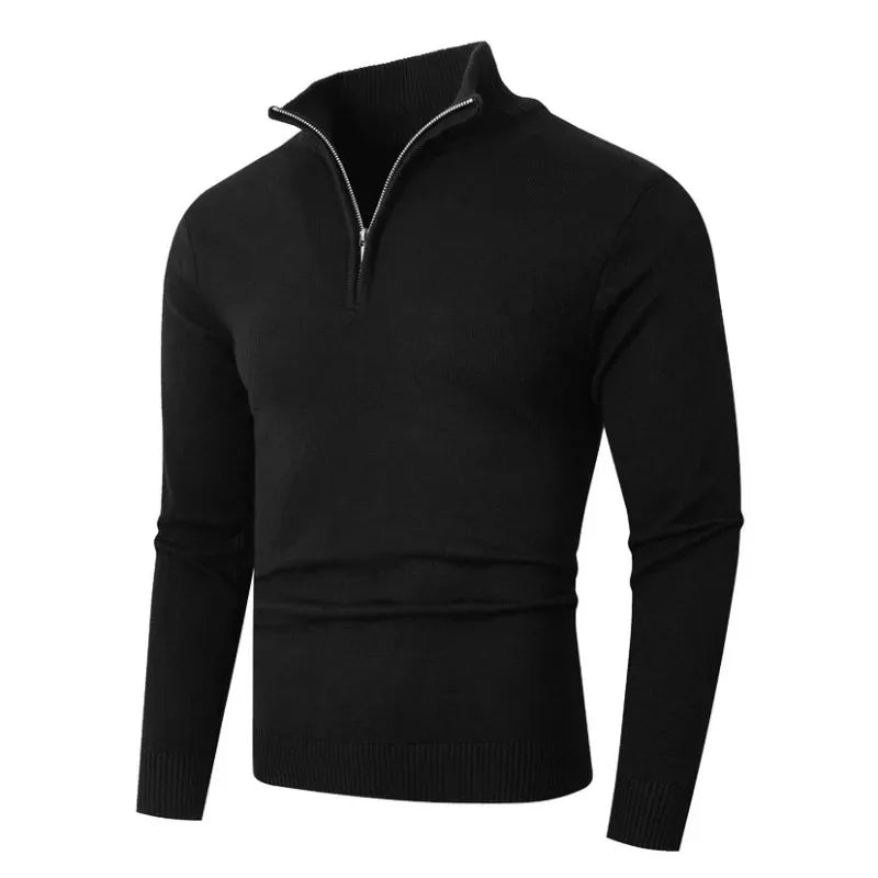 Sueter Masculino Gola Alta Meio Ziper