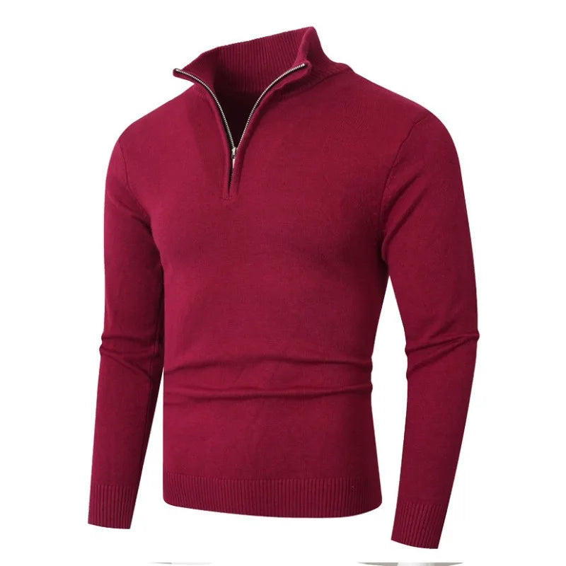 Sueter Masculino Gola Alta Meio Ziper