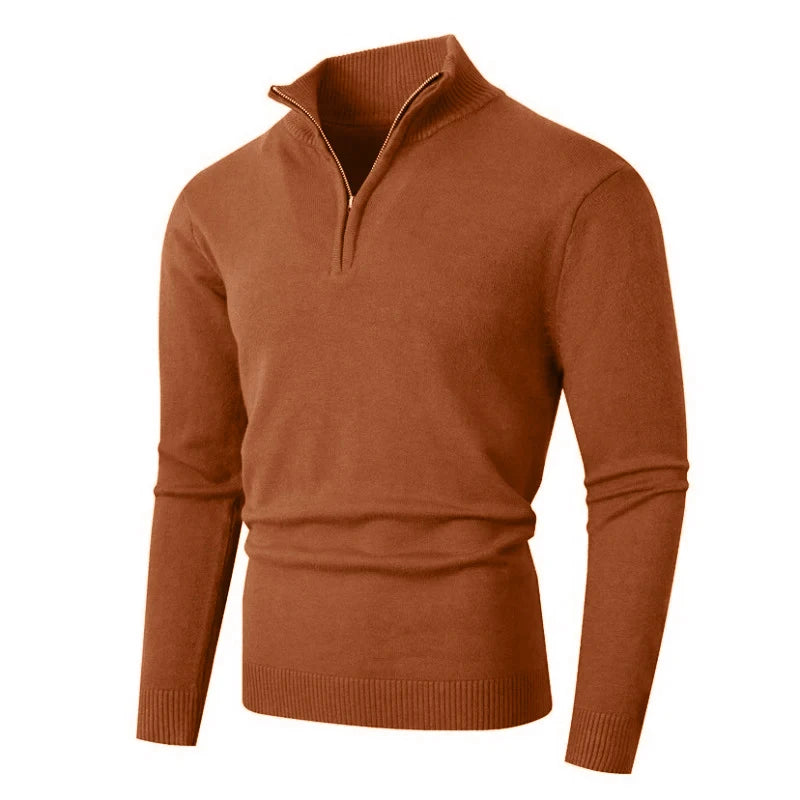 Sueter Masculino Gola Alta Meio Ziper